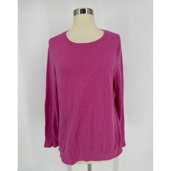 Talbots Cotton Blend Round Neck Long Sleeve Top - Picture 1 of 10